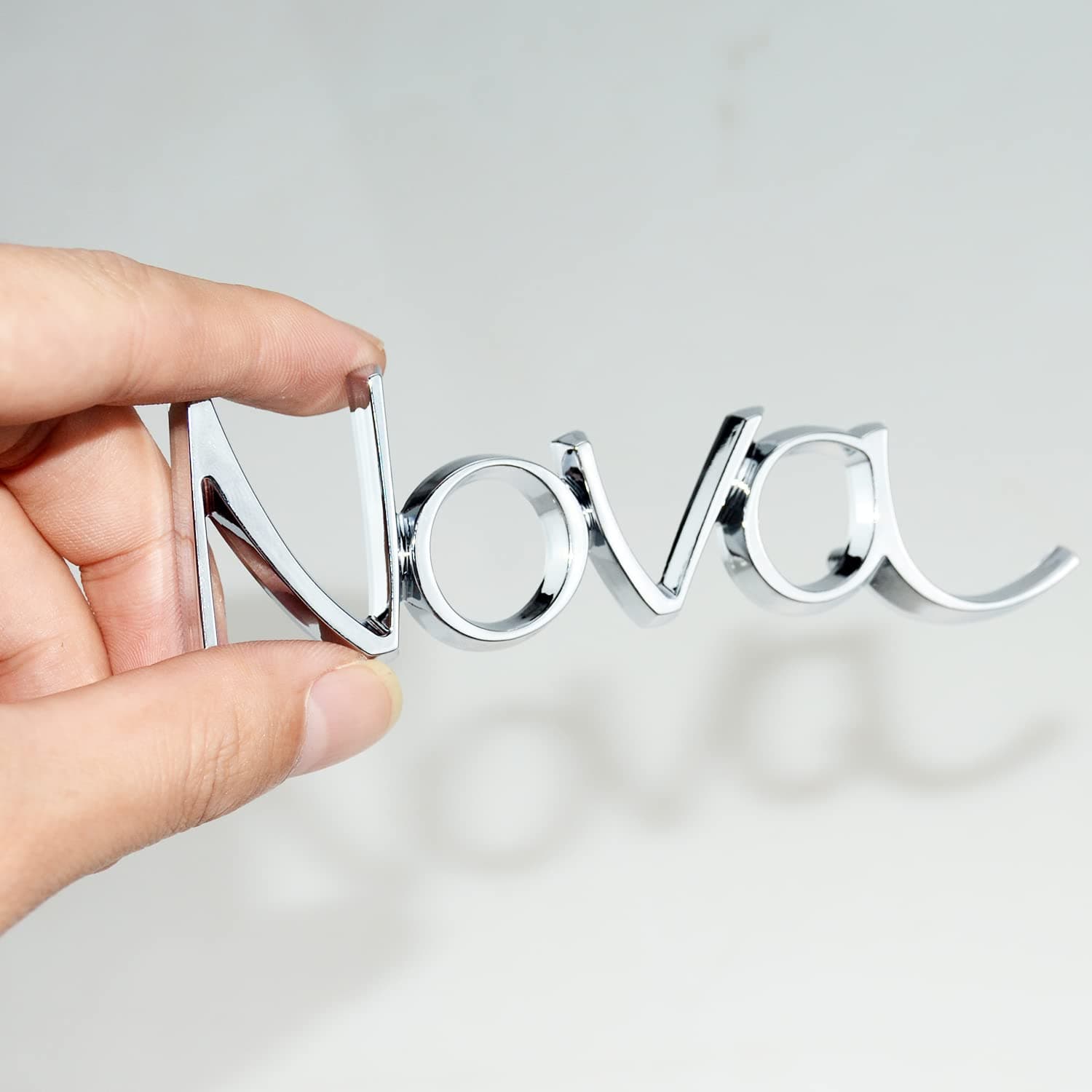 1Pc Nova OEM Front Fender Emblem 3D Badge Quarter Panel Replacement for 1969-1972 Nova (Chrome)