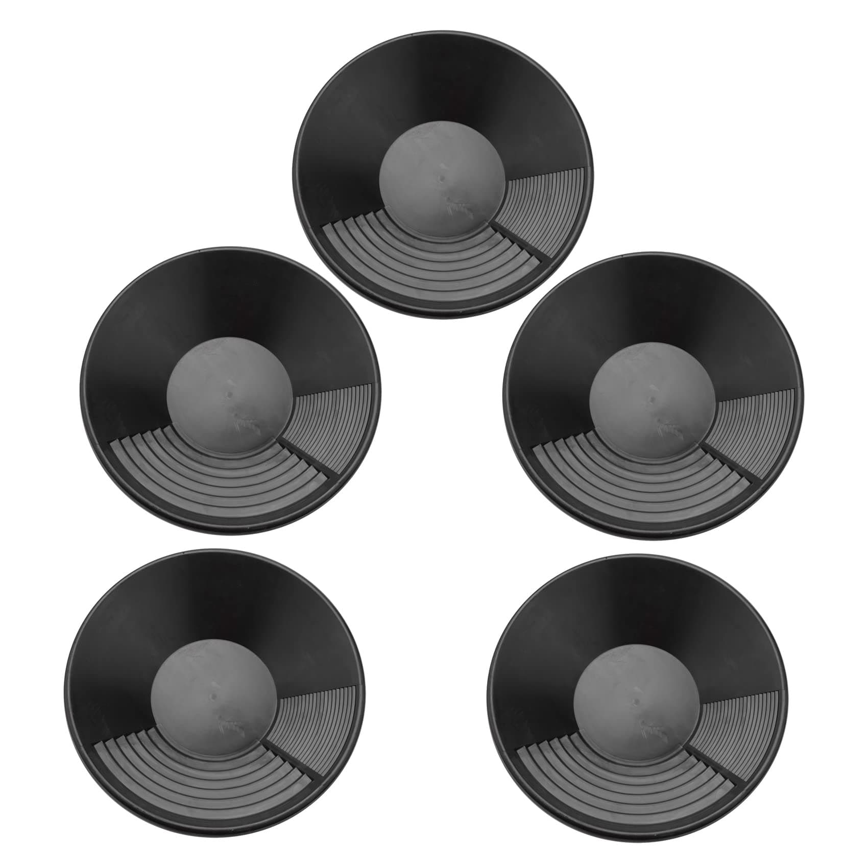 Camisin 5X Black Plastic Gold Pan Basin Nugget Mining Dredging Prospecting for Sand Gold Mining Manual Wash Gold Equipment