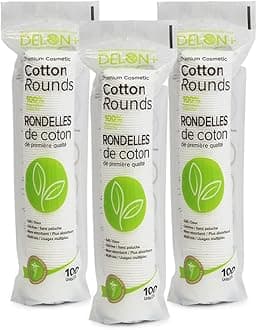 DELONPremium Cosmetic Cotton Rounds, 100 Count (Pack of 3)