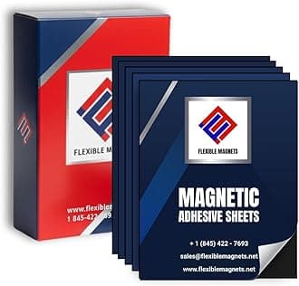Flexible Magnets – Magnetic Sheets with Adhesive Backing, 5" x 7" (50 Pack) Stick-On Magnetic Sheets for Refrigerator Magnets, Magnetic Labels, Crafts, DIY Projects & More