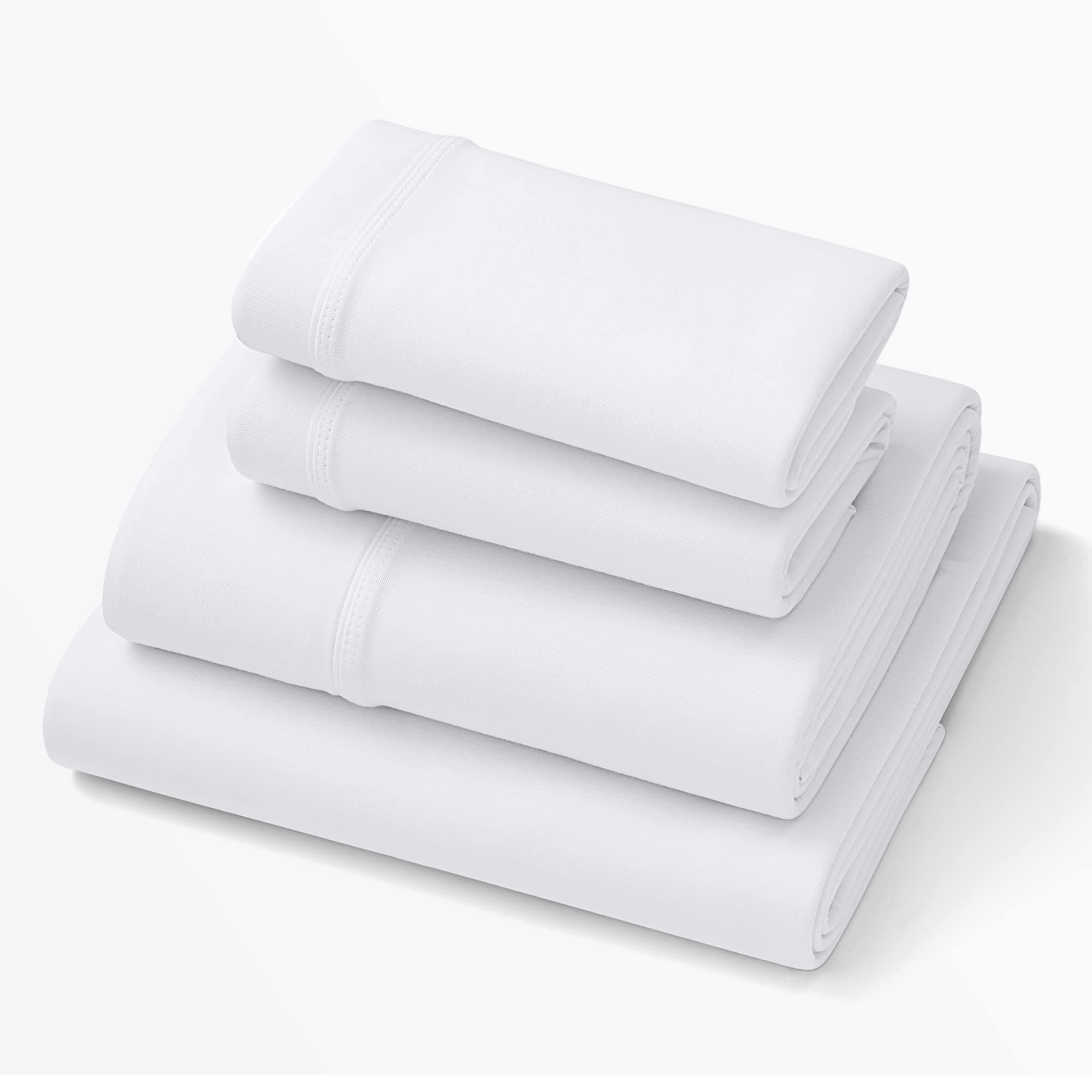 PurpleSoftStretch Sheets, King/Cal King, Rayon Blend, Moisture-Wicking, True White, Fits Purple & Other Mattresses, Stretch for Adaptive Support