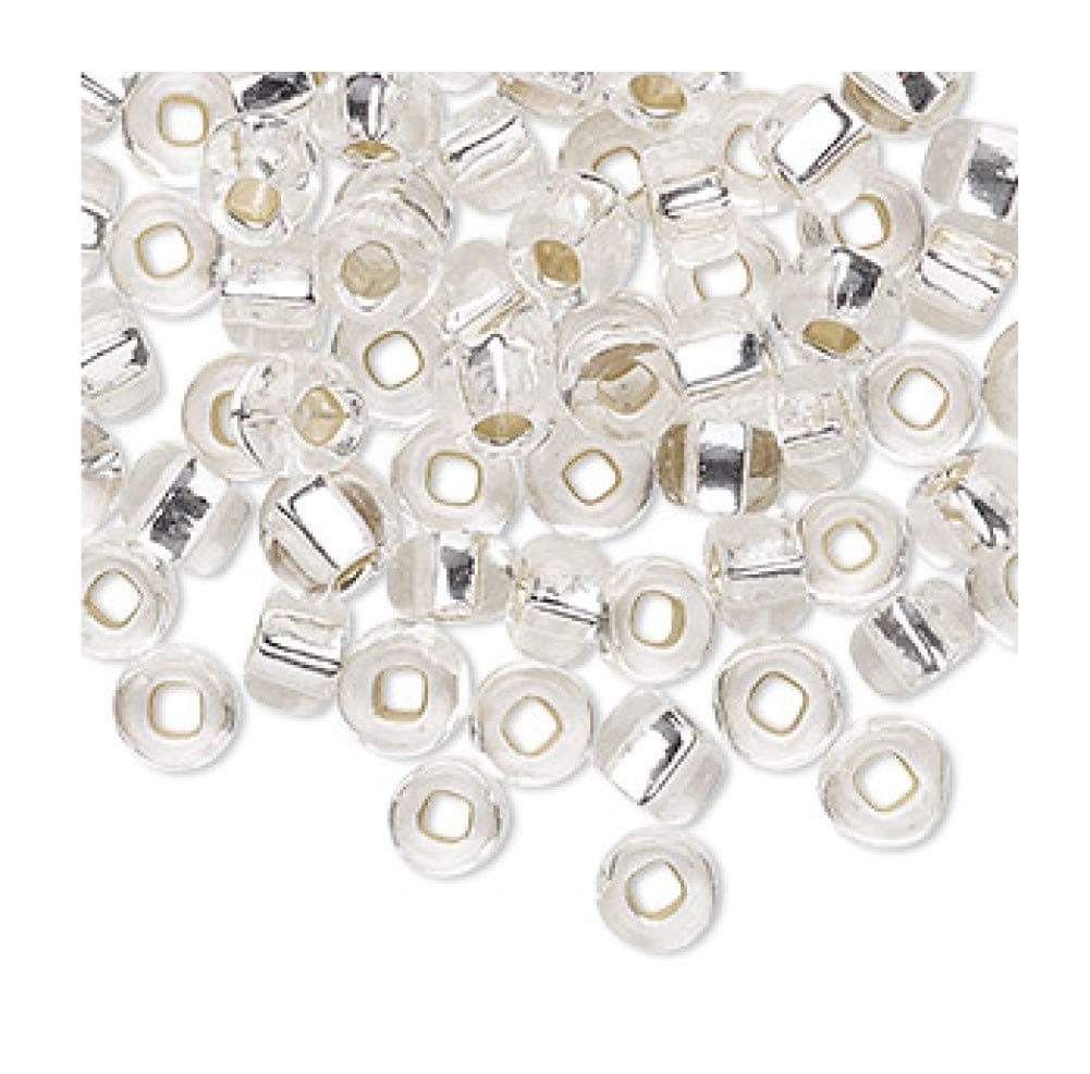 Crystal Clear Silver Lined 2.5x5mm 2 Hole Twin Beads Czech Glass Seed Beads 23 Gram Tube