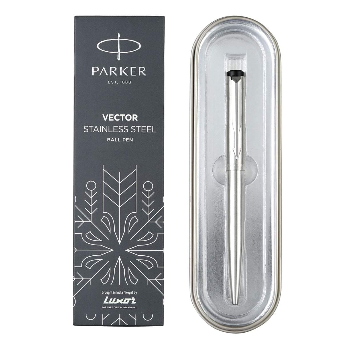 ParkerMoments Vector Chrome Trim Ball Pen (Silver)