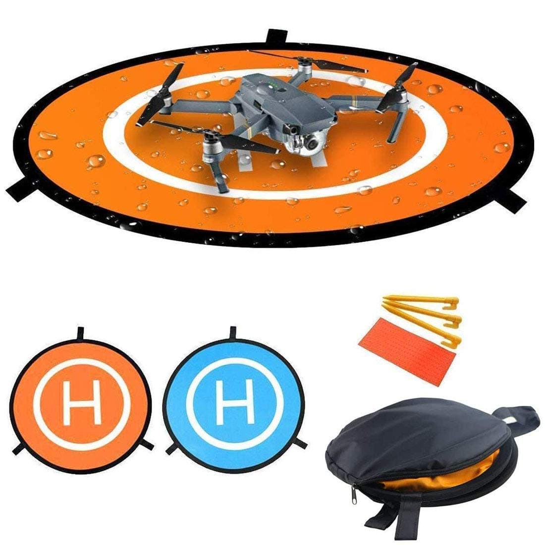 NuofanNylon Drones Parking Landing Pad Foldable Aircraft Launch Pad Waterproof Portable Helipad for RC Drones Helicopter, PVB Drones, DJI Mavic Pro Phantom Pro (Small-55cm)