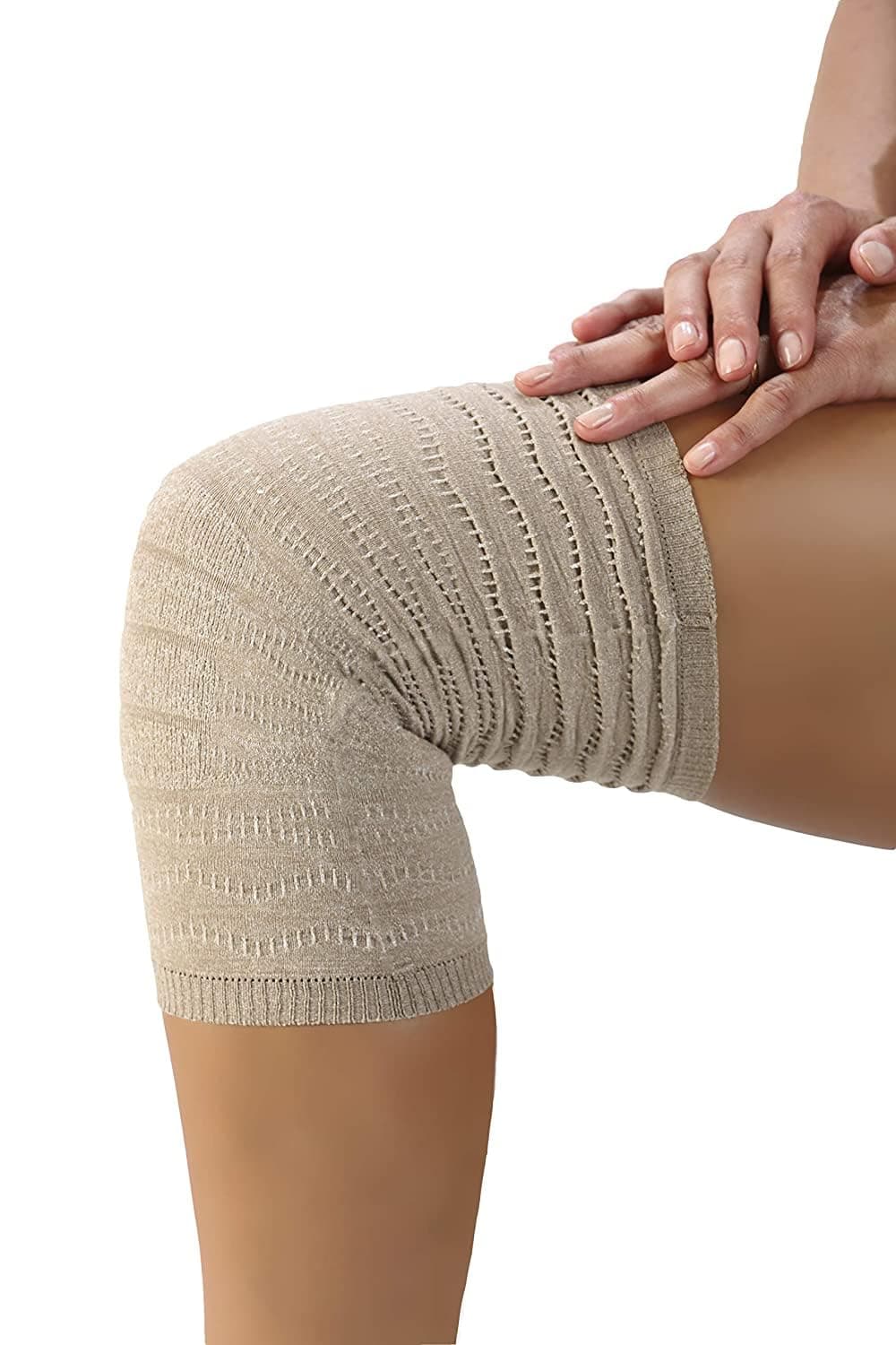 spikenergy/spike-cell. Knee Support.Elastic Band for Knee. elettromagnottherapy Against Pain, Trauma, Inflammation, Swelling.Presidio Doctor (Knee) S beige