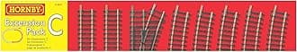 Hobby Train Tracks - R8223 Extension Pack C Track Pieces - Small Scale Model Accessories for Train, Electric Railroad Supplies with HO/OO Gauge Compatibility, Straight/Curved Tracks
