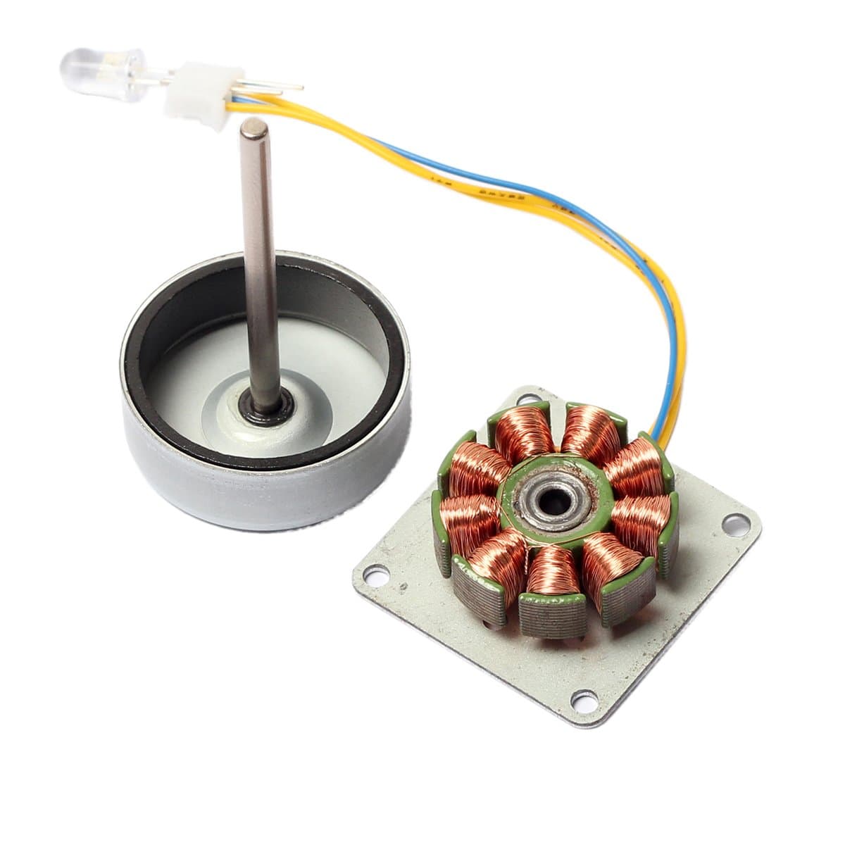 CrocSee Micro 3 Phase AC Mini Hand Brushless Motor Generator Model Science Experiment Teaching Aid Kit DIY