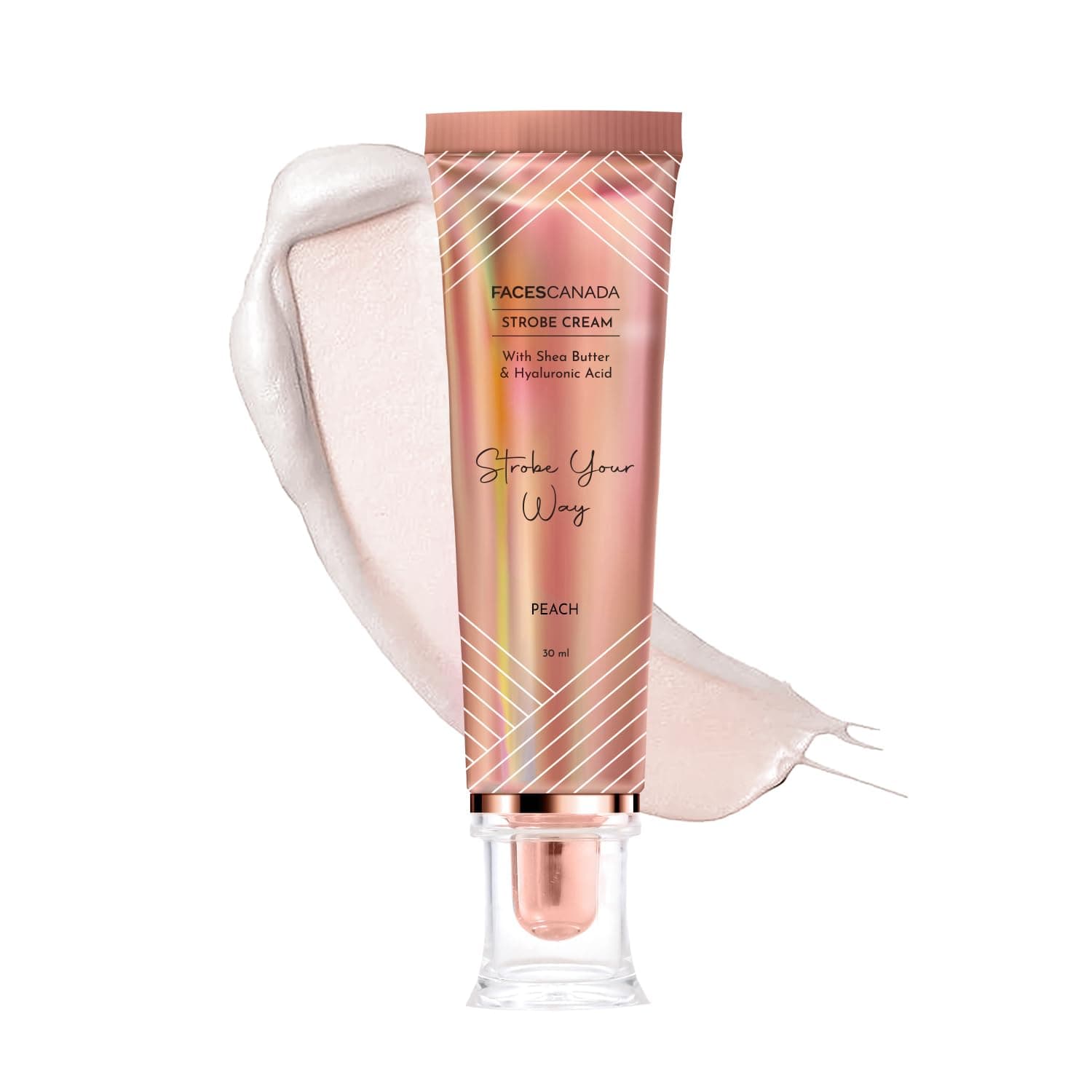 CANADA Strobe Cream - Peach, 30g Primer + Highlighter + Moisturizer Shea Butter & Hyaluronic Acid Intense Hydration Flawless Radiant Dewy Skin Illuminating & Glowing Makeup Base