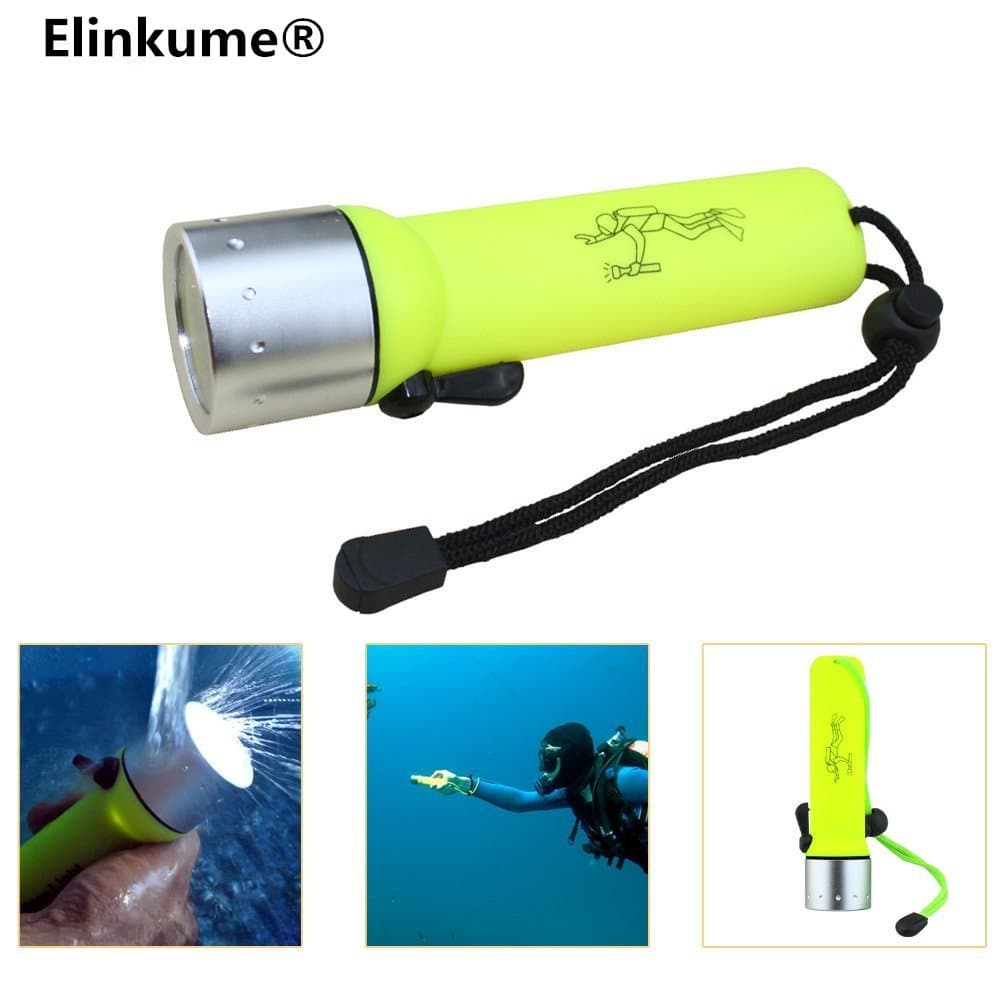 Elinkume 3W Diving Flashlight CREE Q5 LED Waterproof AA4*AA Battery [Energy Class A]