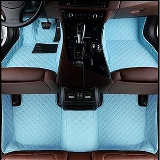 Custom Car Floor Mats Compatible with Mercedes-Benz A B C E G CL CLA CLK CLS ML EQA EQB EQC EQE EQS EQV GLA GLB GLC GLK GLS SLK SL SLC S R AMG GT Waterproof Car Mat (c-Light Blue)