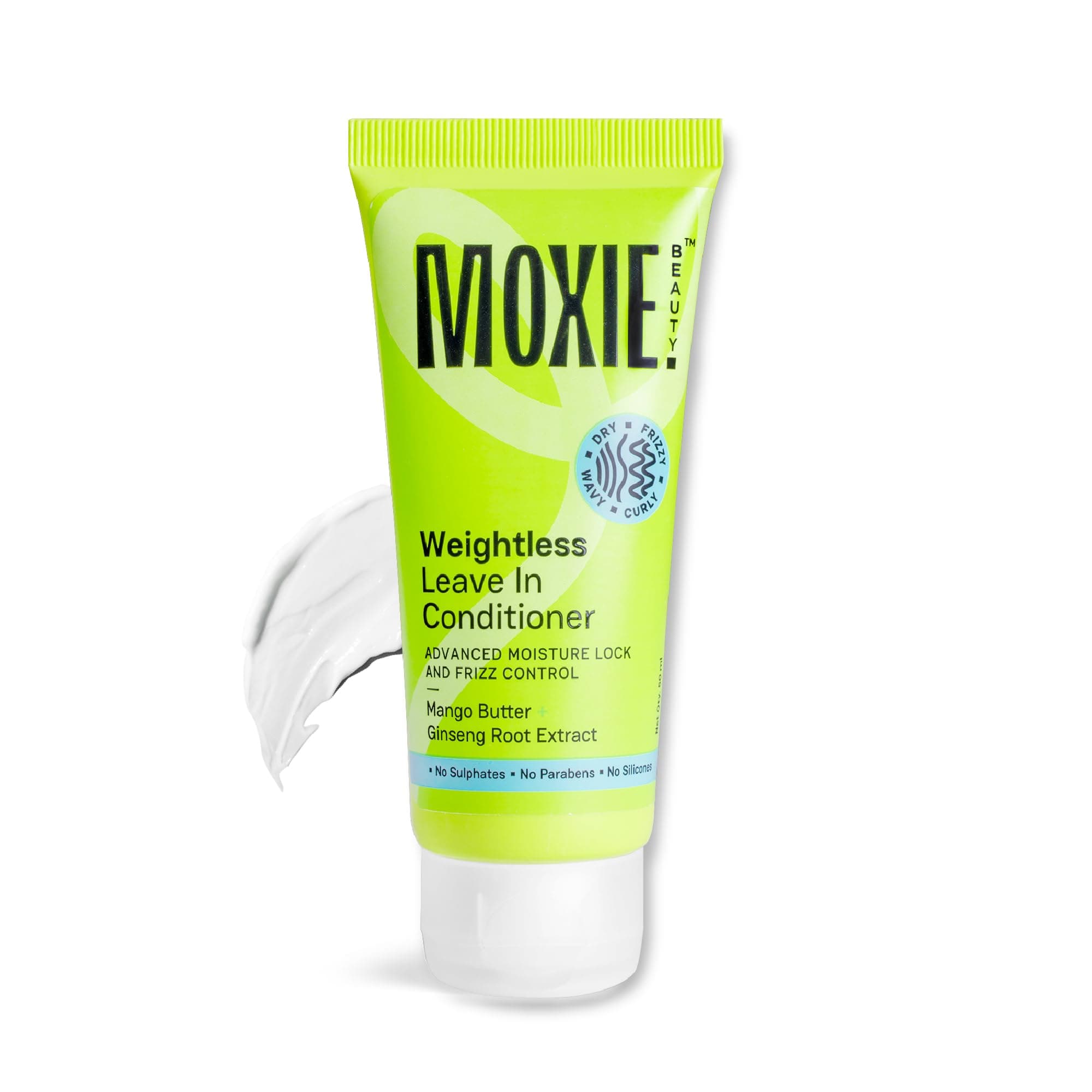 MOXIE BEAUTY Weightless Leave-In Conditioner-Mango Butter & Ginseng Root Extract Softer Smoother Hair & Frizz Control For Dry, Curl, Wavy & Frizzy Hair Advanced Moisturizer For (50 Ml),1 Count