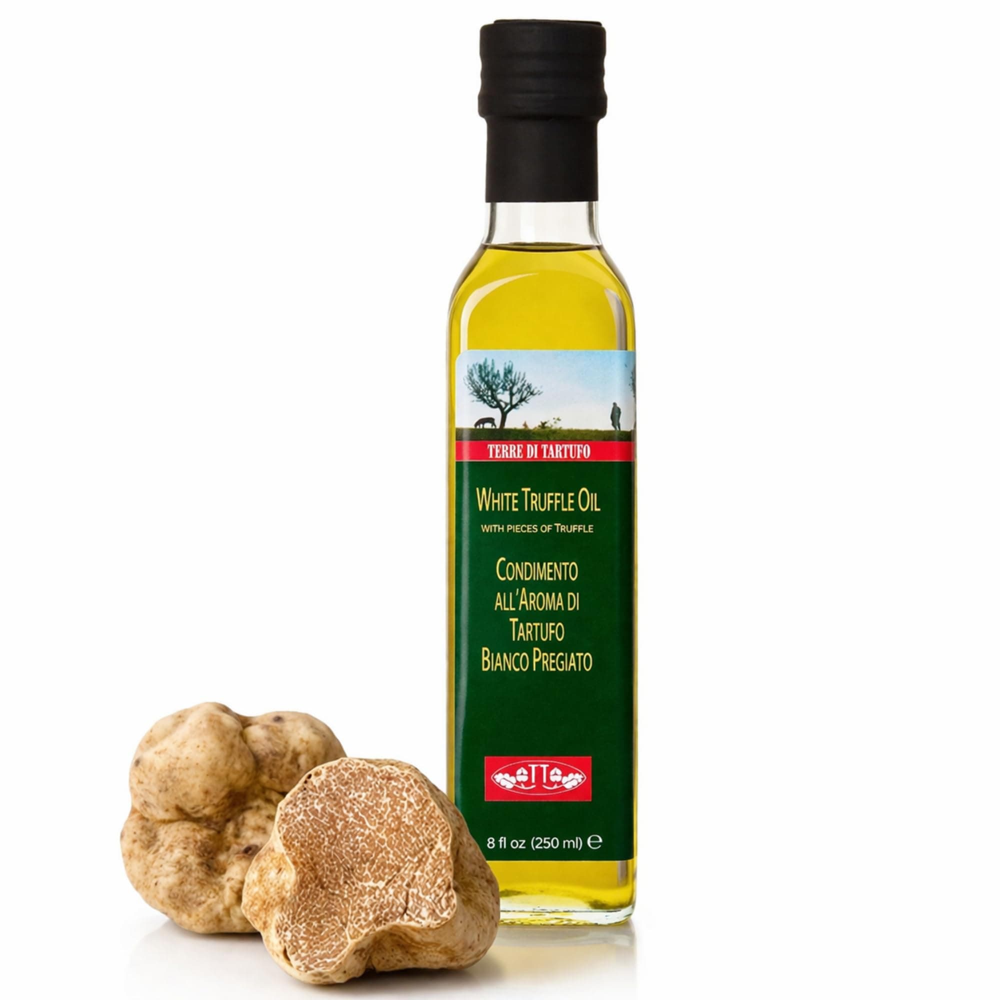 White Truffle Oil, 8.4 fl oz (250 ml), Italian Truffle Olive Oil, Gourmet Finishing Oil, Infused Olive Oil for Pasta, Risotto & Pizza