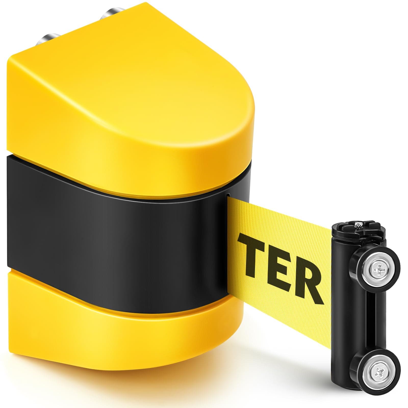 Barydat 1 Pieces 16.4 ft Magnetic Retractable Wall Mount Barrier Crowd Control Safety Caution Do Not Enter Belt with ABS Case for Grocery Retail Store Stadium