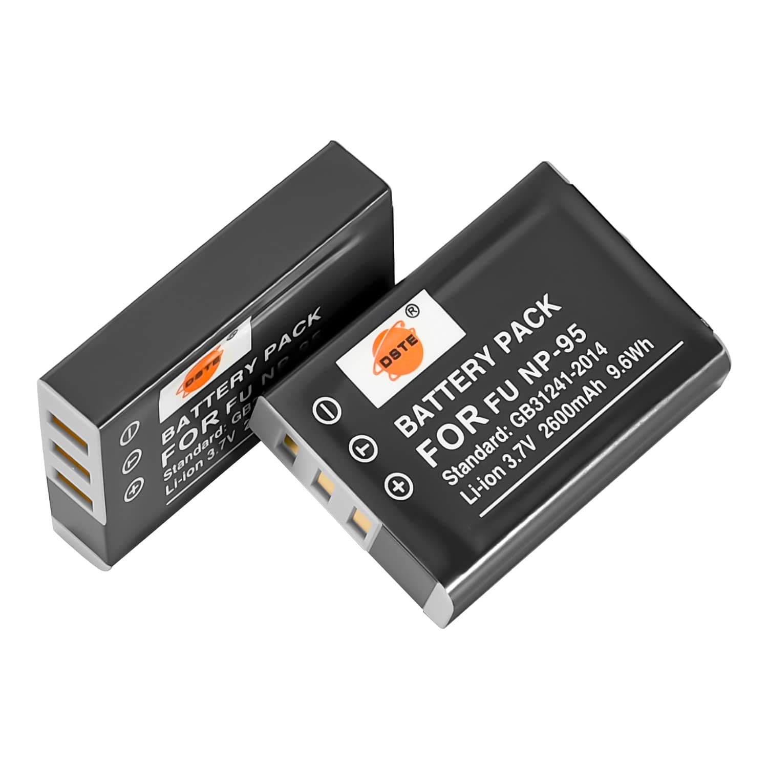 DSTE Replacement for 2X NP-95 Li-ion Battery Compatible Fujifilm Finepix F30 F31FD Real 3D W1 X30 X70 X100T X100 X100LE X100S X-S1 Compatible Ricoh DB-90 GXR Mount A12 P10 Camera