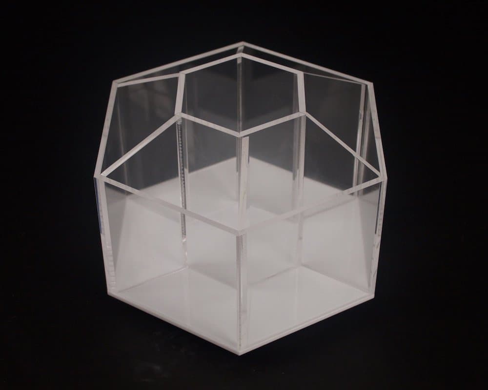 Clear Rotating Desktop Organizer – 7 Compartment Hexagon Acrylic Desk and Table Top Stationary Sorter – Stylish Holder for Office Supplies, Pens, Pencils and More - by Designstyles