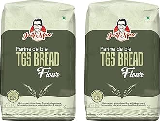 JOSEF MARC New Farine De Ble T65 Bread Flour, 2 LBS (907g) - Unbleached & High Protein Flour, Strong Bread Flour (Pack of 2)