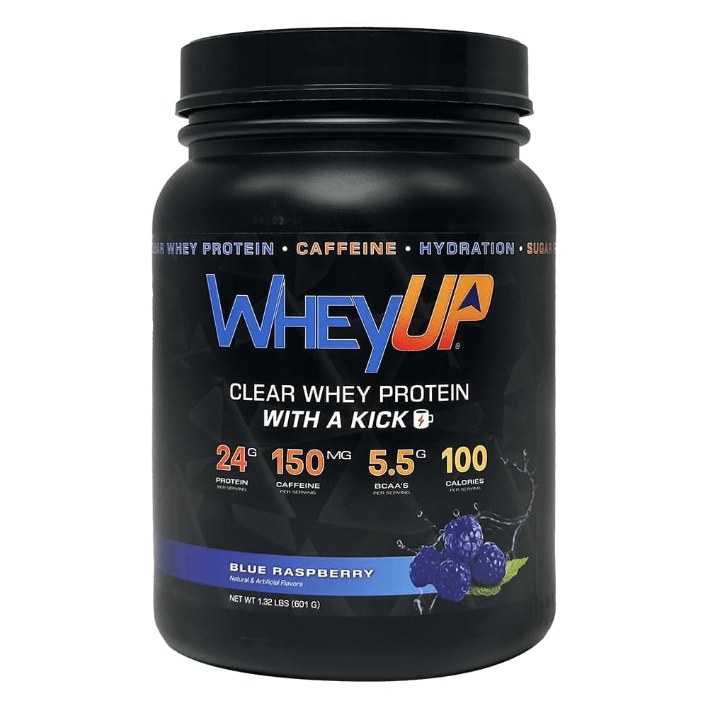 Clear Whey Isolate Protein Powder, Blue Raspberry - 150mg Caffeine - 20 Servings - 24g Protein - 5.5g BCAA'S - 100 Cal. - 0g Sugar - 500mg Coconut Water for Hydration - Pre-Post Workout Drink