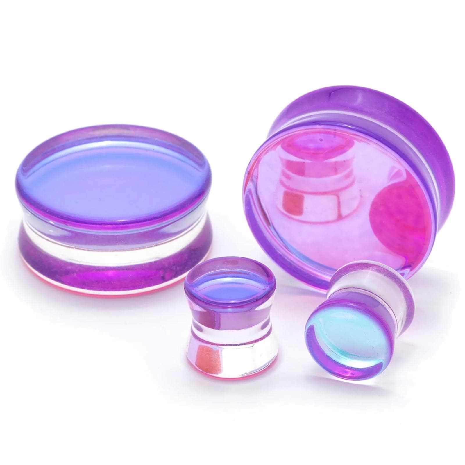 CHUANCI Glass Double Flare Solid Ear Plug Expander Purple Glass Ear Gauge Tunnel Body Piercing Jewelry 6mm-25mm/2G-1''