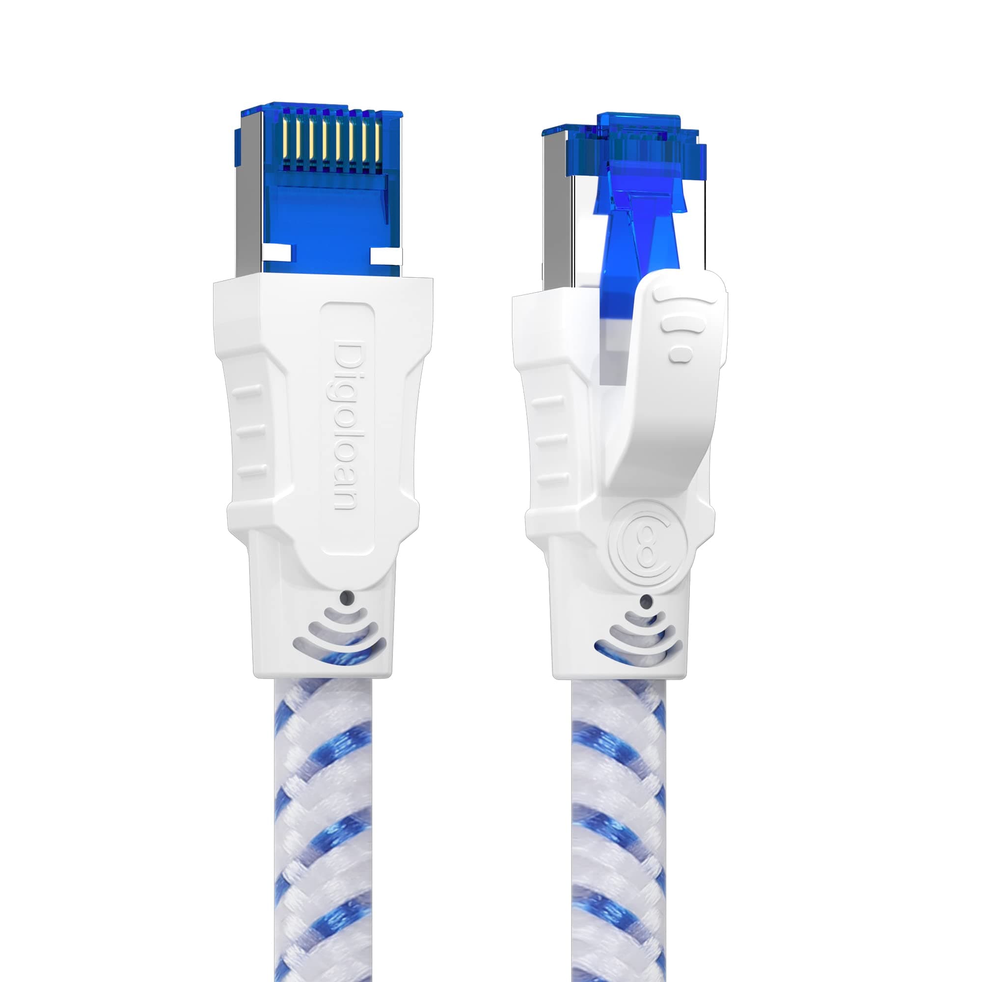 Ethernet Cable 7m, Cat 8 Internet Network LAN High Speed Gigabit Cables, 40Gbps 2000MHz S/FTP Nylon Braided Patch Cord with Rj45 Connector for Ethernet Splitter, PS5, Xobx, Faster Than Cat6/Cat 7