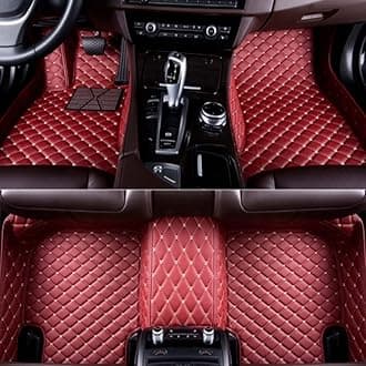 Custom Car Floor Mats Compatible with Mercedes-Benz A B C E G CL CLA CLK CLS ML EQA EQB EQC EQE EQS EQV GLA GLB GLC GLK GLS SLK SL SLC S R AMG GT Waterproof Car Mat (c-Wine Red)