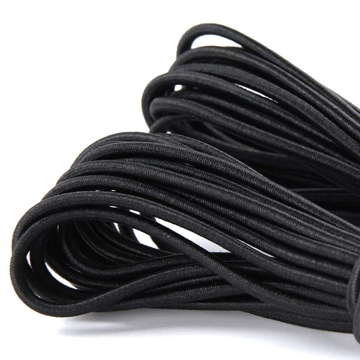Oopsu 1/8 Inch 3mm 65ft Black Heavy Stretch Round String Elastic Cord Duty Elastic Rope Cord for DIY Crafting Sewing