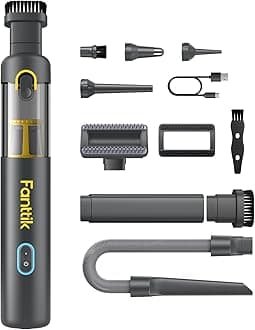 Slim V8 APEX Car Vacuum, 4-in-1 Portable Mini Cordless Vacuum with 19000pa Suction Power, Type-C Charge, 2 Suction Modes, Handheld Vacuum for Small Jobs, Car, Office Desk, Keyboards (Gray)