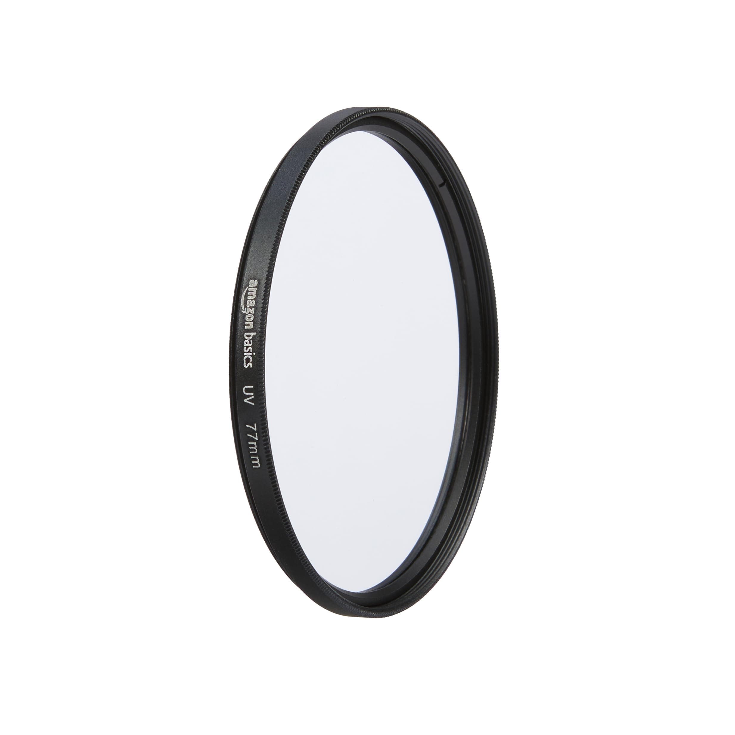 Amazon Basics 77 mm Circular UV Protection Filter for Clearer Pictures, Protects from Dust, Dirt and Scratches