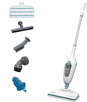 Black & Decker 5-in-1 Steam Mop with Superheated Steam with 5 Accessories Swivel Head 1300 W 380 ml White FSMH13E5-B5