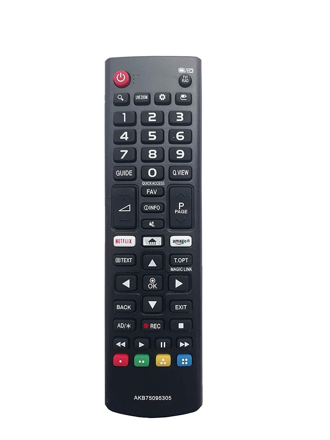 EHOP Compatible AKB75095307 LG Remote Control for LED LCD 4K UHD Smart TV with Amazon, Netflix Functions (Black)