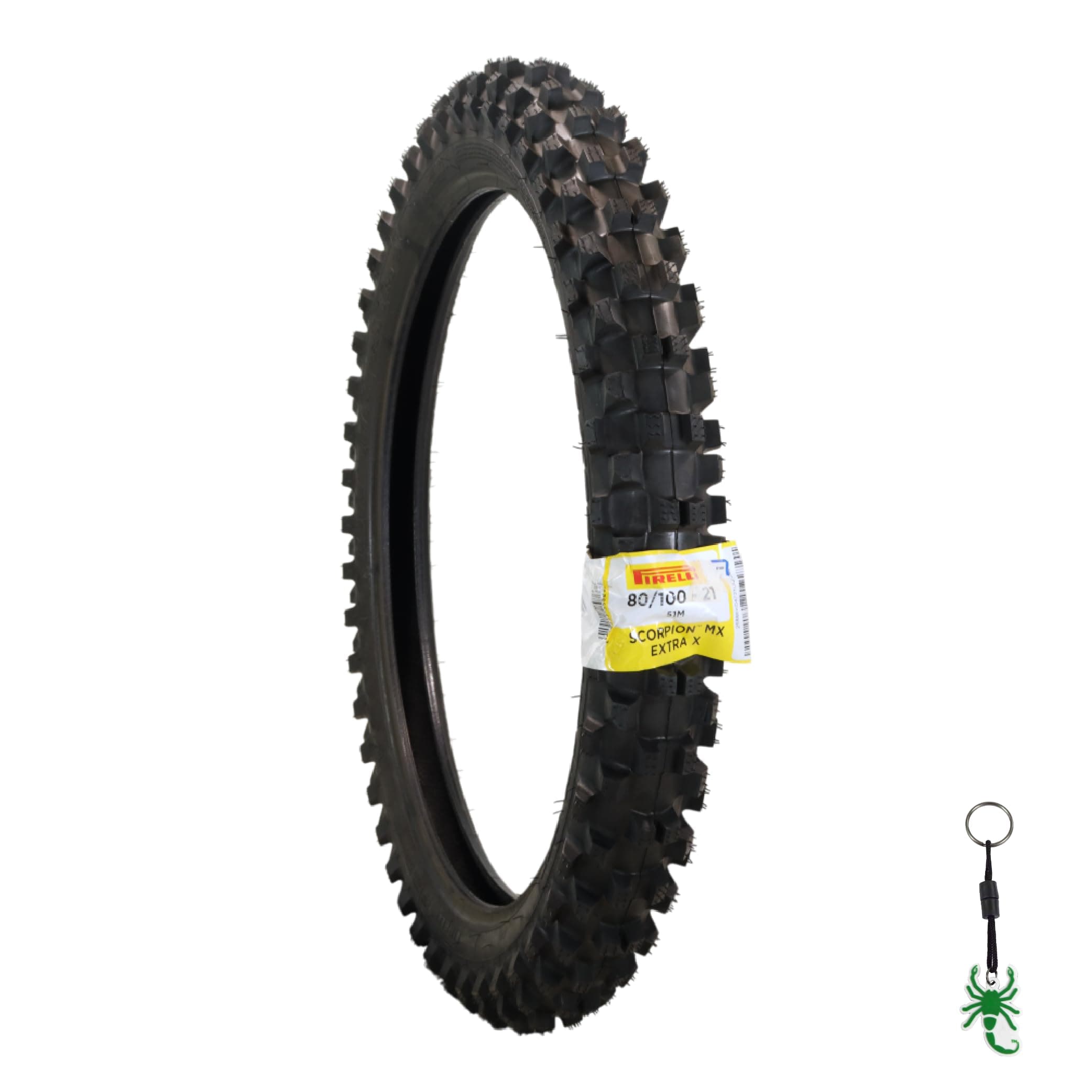 Pirelli Scorpion MX Extra X 80/100-21 51M Tube Type Front Motorcycle Tire: Engineered for Motocross and Off-Road Training and Amateur Racing Performance with Keychain