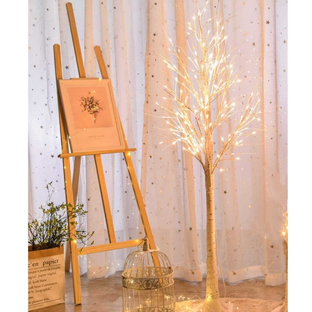 Ruick Warm White Light Plastic Sequins Twig Branch Birch Trees Lights USB Powered for Home Party Holiday Decoration(180cm)