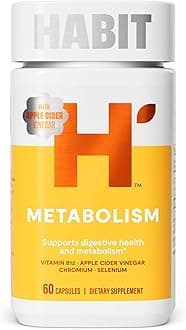 Habit Metabolism Supplement (60 Capsules) - Supports Digestive Health & Metabolism, Vitamin B12, Selenium, Chromium, Apple Cider Vinegar, Vegan, Non-GMO (1 Pack)