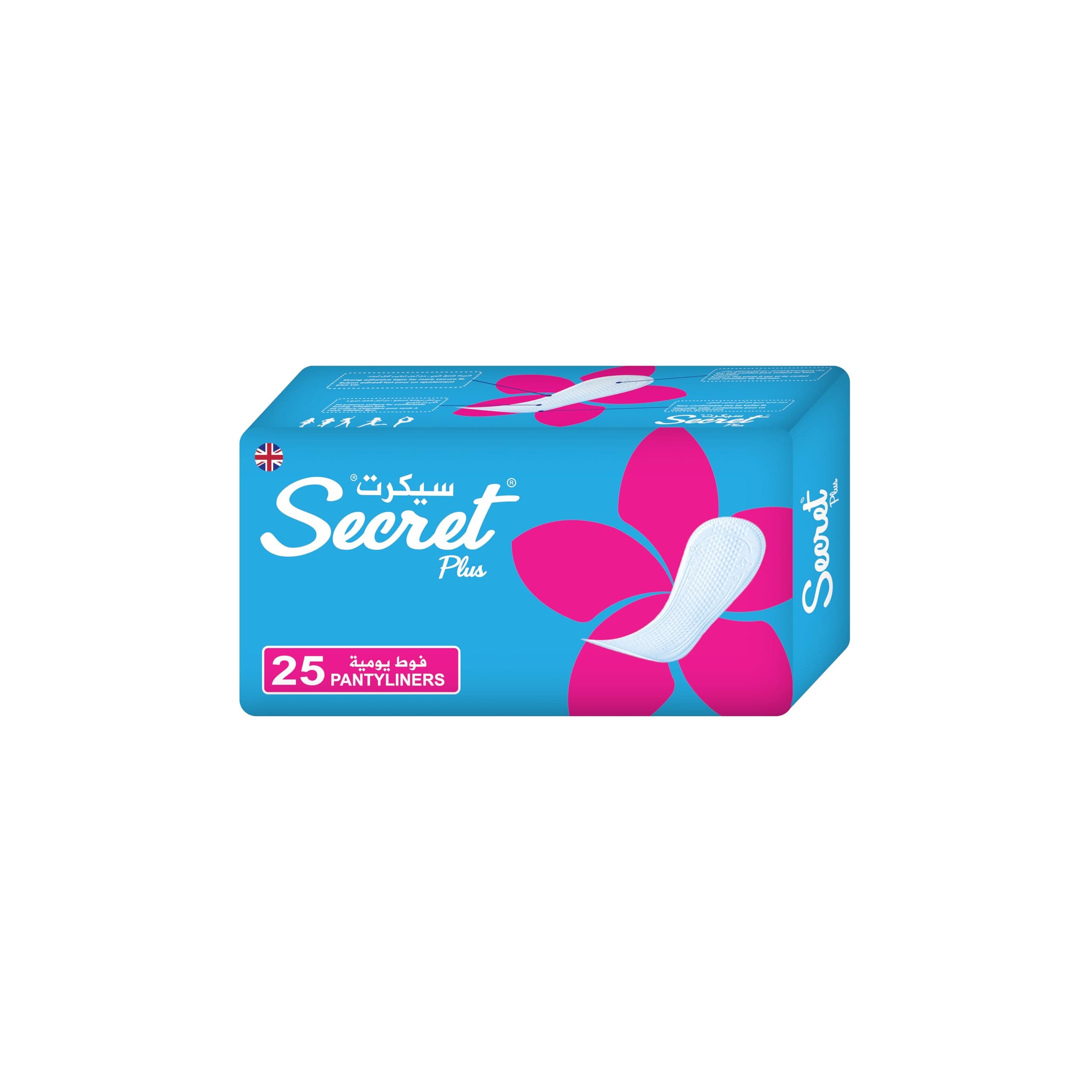 Secret Plus Pantyliners, 24 Pieces | 180mm Size | Blue – Ultra Thin, Soft & Comfortable, Daily Protection, Leak-Proof, Feminine Hygiene Essentials