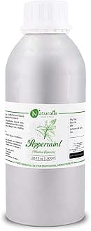 Naturalis Peppermint Oil – Pure Therapeutic Grade Peppermint Mentha Piperita Essential Oil for Hair, Skin Care, Steaming, Diffuser & Aromatherapy – Soothing & Pain Relief – 1000ml