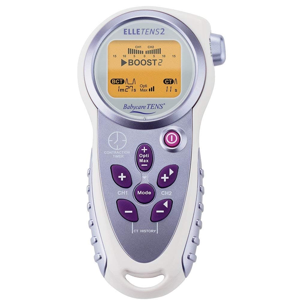 KEESON Elle TENS 2 with Contraction Timer & Opti-Max Technology - Dual Channel Maternity TENS for pain relief during labour – can be used post labour – with Electrode & Batteries
