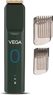 Vega Battery Powered SmartOne S3 Beard Trimmer for Men with Titanium Blade, 160 mins Runtime, IPX7 Waterproof & 40 Length Settings, Travel Lock, Travel Friendly, Green, (VHTH-36