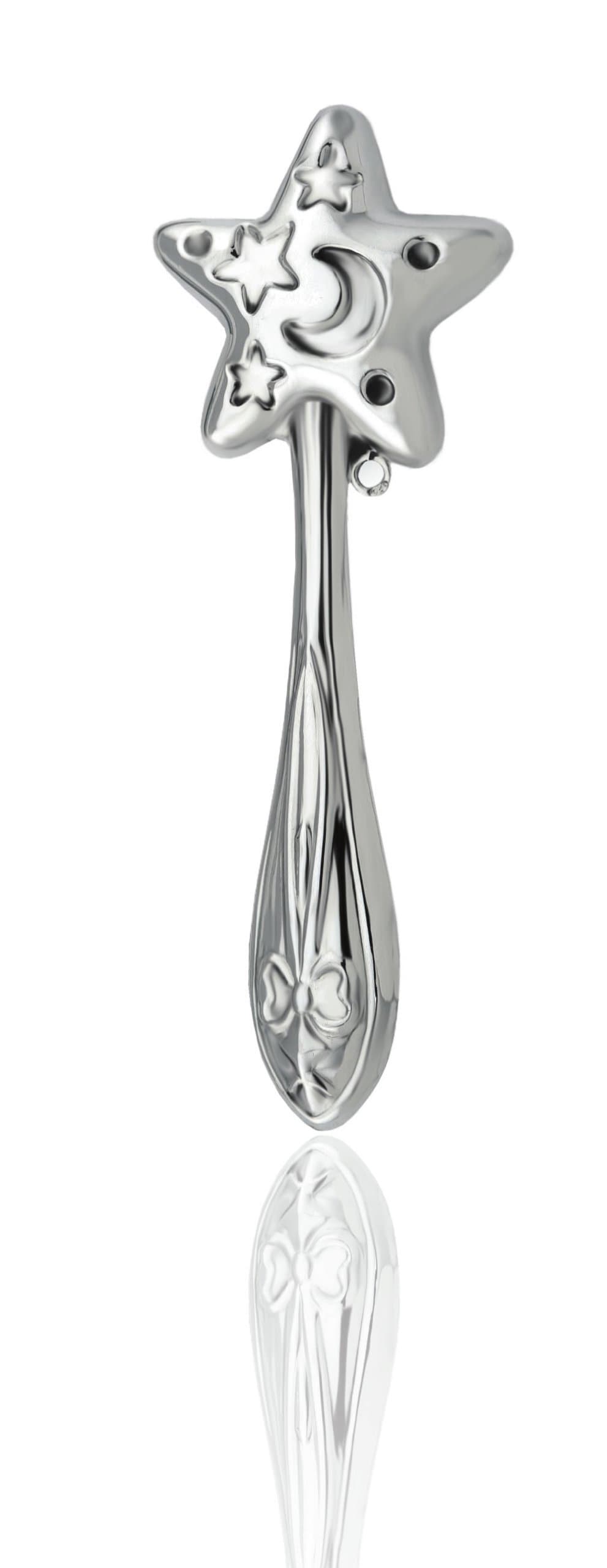 Sterling Silver Stars & Moon Rattle