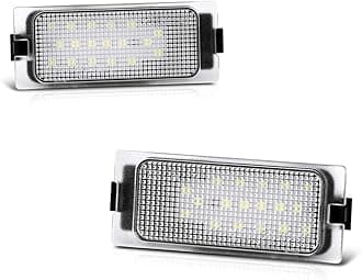 VIPMOTOZ Full LED License Plate Light Tag Lamp Assembly Replacement Pair For Ford Escape Edge Mercury Mariner - 6000K Diamond White, 2-Piece Set