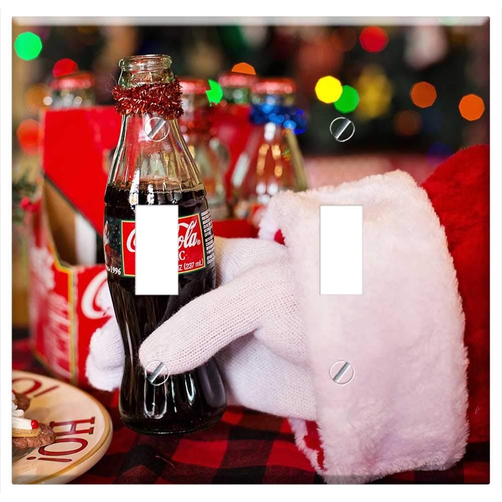 Switch Plate Double Toggle - Santa Claus Santa Coke Cola Refreshments Christmas