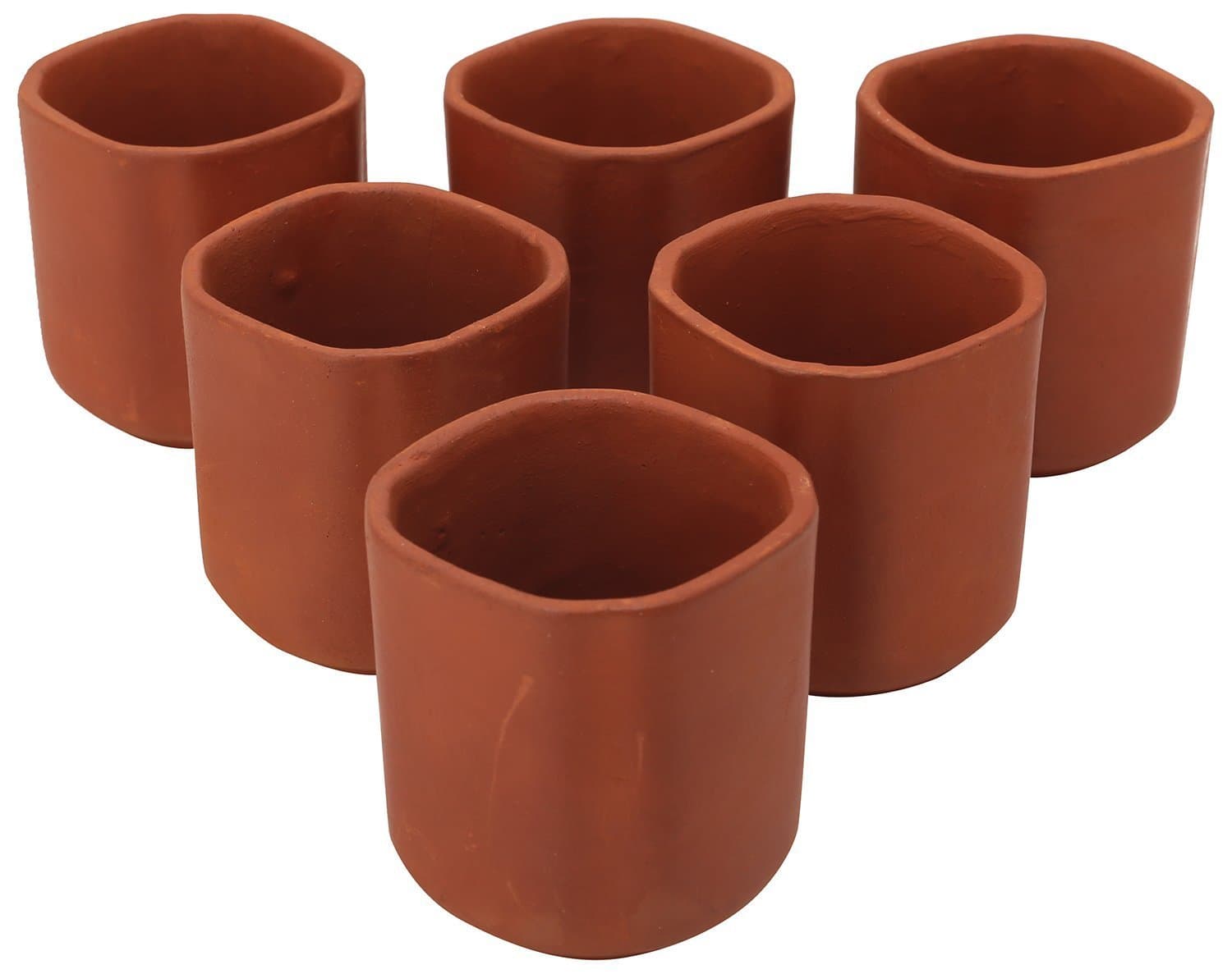 Square Clay Chai Cups Tea Cup Coffee mug Set of 6 Kulhar / Kulhad
