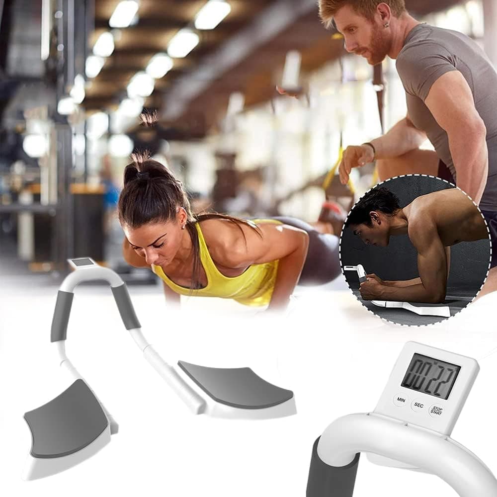Plank Trainer, Multifunctional plank core trainer with timer, Abdominal Muscle Trainer, Push-up Fitness Board, Home Fitness Workout Equipment