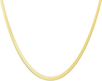 14K Gold Plated Necklaces for Women, Dainty Gold Herringbone Choker Necklace Thin Layered Snake Chain Jewelry for Gifts