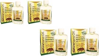 2 Packs - Twin Nano Nature Essentail Oil - 4 Chai Dau Xoa Bop Con Gau Cong Nghe Nano - 8mL per Bottle with 4 Bottles per Order - Made in U.S.A