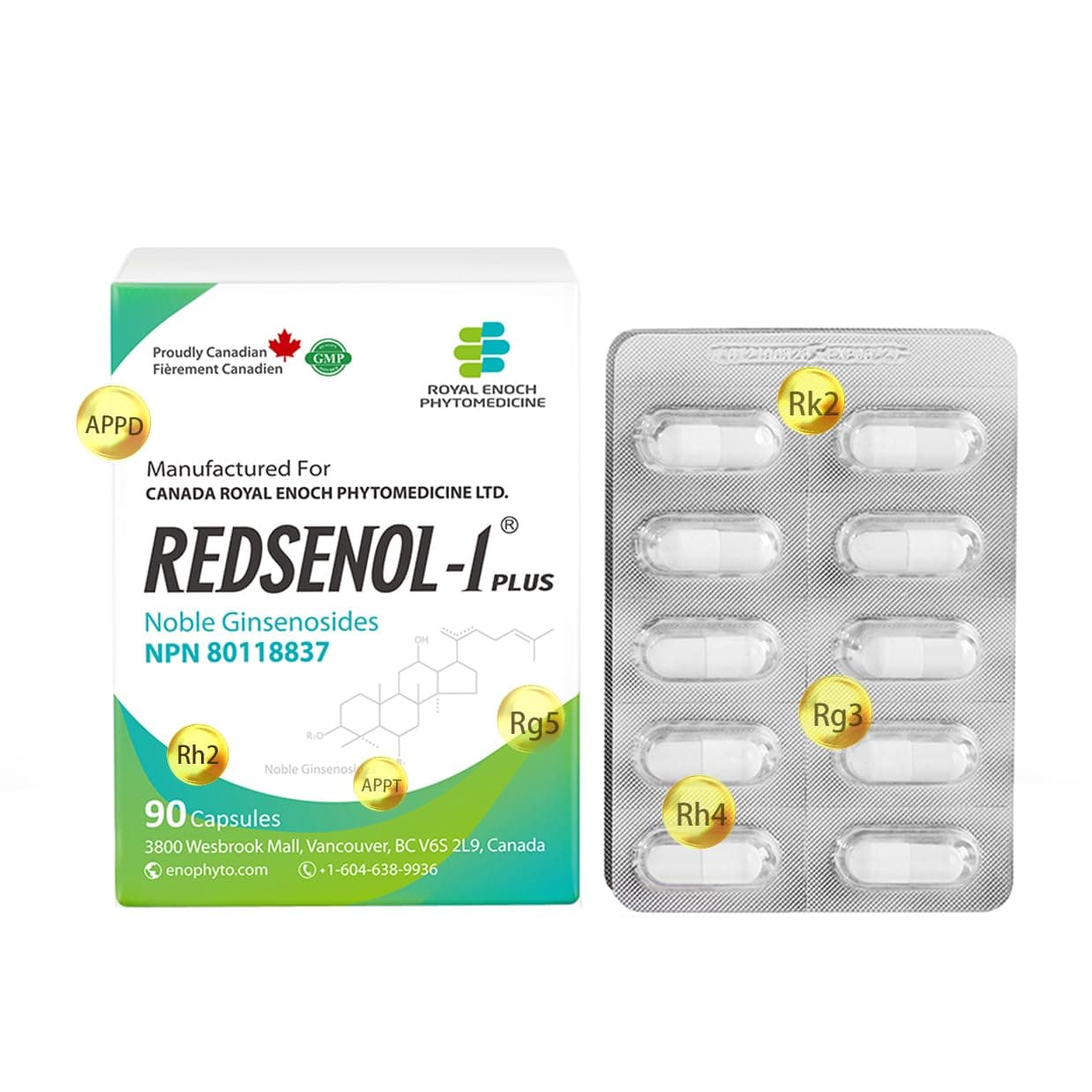 - REDSENOL-1 Plus Highly Concentrated Ginseng Extract - Proprietary Formula with 16 Rare Ginsenosides (Rg3, Rg5, Rh2 Supplement)-More Potent Than Traditional Red Ginseng Supplement-90 Capsules