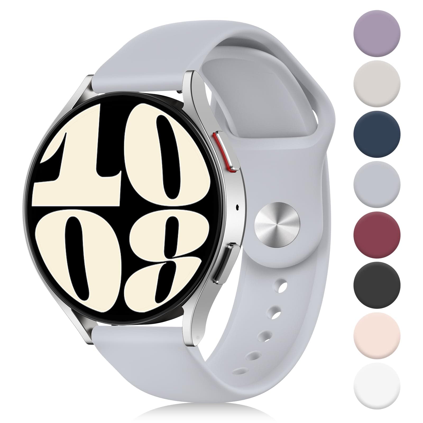 Soft Silicone Strap Compatible with Samsung Galaxy Watch 7/6/5/4 40mm 44mm/ Galaxy Watch5 pro 45mm/ Watch 3 41mm/ Classic 6 47mm 43mm/ Classic 4 46mm 42mm, 20mm Sport Replacement Bands