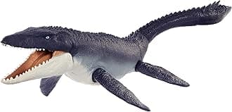 Jurassic World Toys Ocean Protector Mosasaurus Dinosaur Action Figure Sculpted with Movable Joints Made from 1 Pound of Oceanbound Plastic, Kids Toy Ages 4 Years & Older