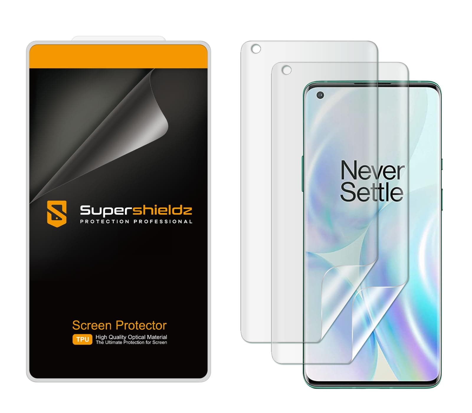 Supershieldz (2 Pack) Designed for OnePlus 8 Pro Screen Protector, High Definition Clear Shield (TPU)