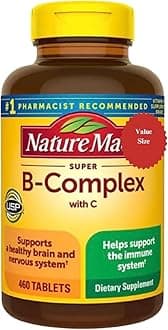 Adventure Home Super B Complex with Vitamin C Compatible with Nature Dietary Supplement for Brain Cell Function, Energy &Nervous System Support, 460 Tablets, 460 Day +Better Guide Vitamins