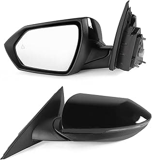 Left Driver Side Mirror Fits 2021 2022 2023 2024 Hyundai Elantra with Power Glass Heated Blind Spot Detection Turn Signal and Manual Folding Match to Black Replace 87610AB050 (8Pins)