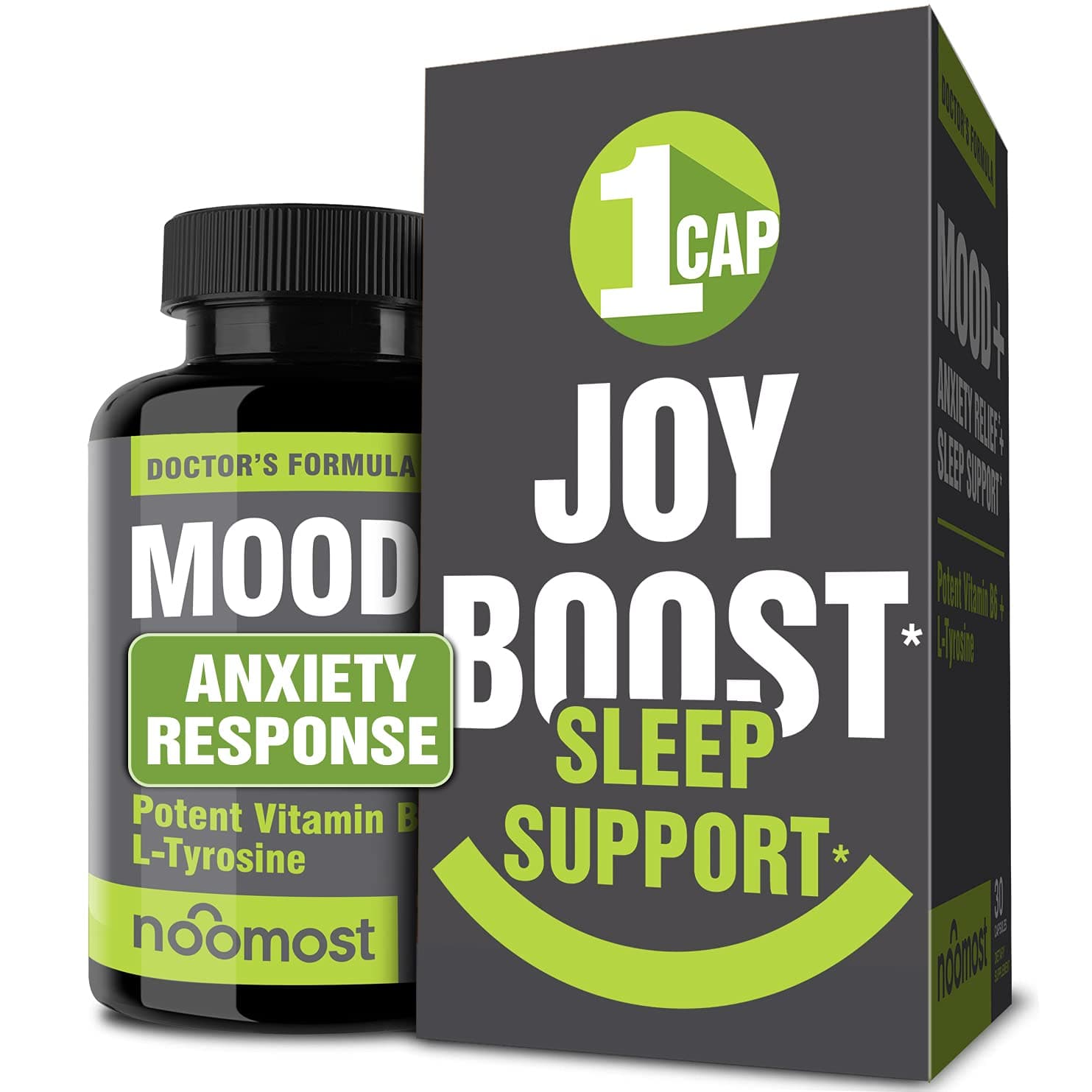 NooMost Mood Support Supplement / Boost Mood Supplements Provide Mood Boost, Mood Support & Sleep Support as Mood Enhancer / Mood Booster w/ L Tyrosine, 5 HTP, Passion Flower, L Theanine, GABA